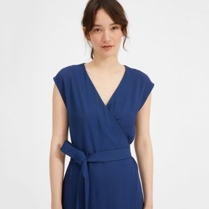 Everlane Japanese GoWeave Mini Wrap Dress in Blue